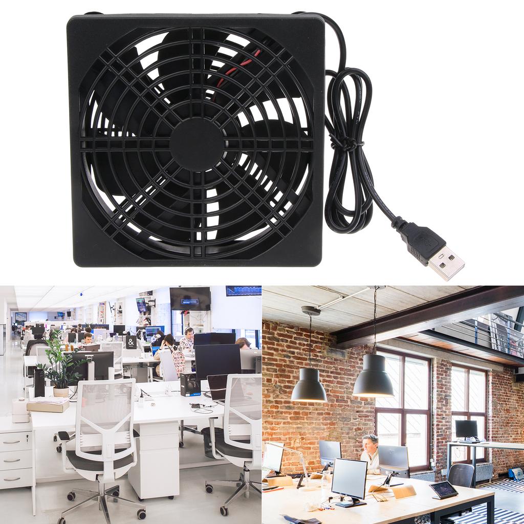 Router Fan DIY PC Cooler TV Box Case Fan Cooling Silent Quiet 5V USB Power Cooling Fan Base 120x55mm Protective Net
