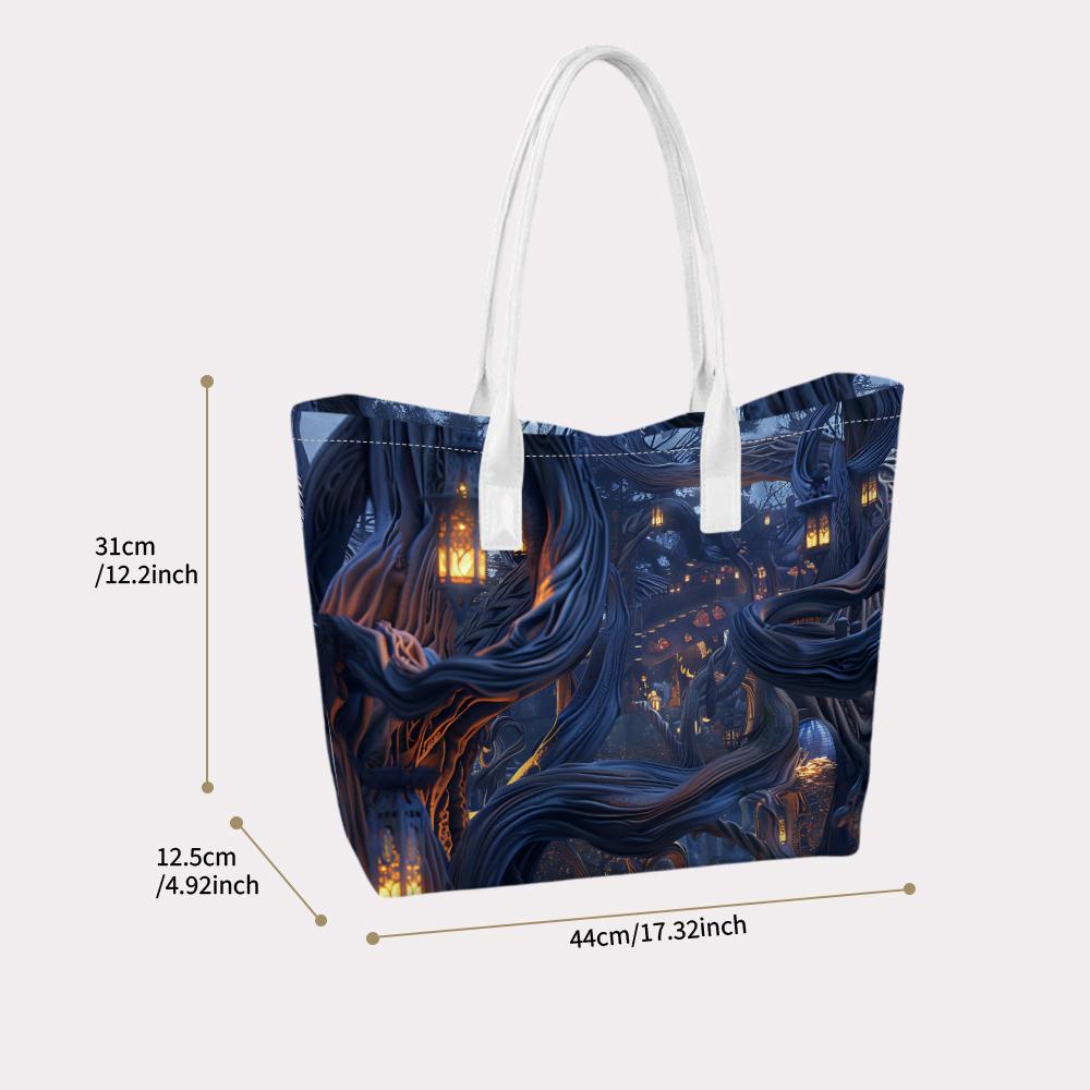 Dark Fantasy Print Shoulder Tote Bag Stylish Daily Casual Carry Handbag