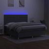 Maison Exclusive - Sommier à lattes de lit et matelas et LED Gris foncé 180x200 cm