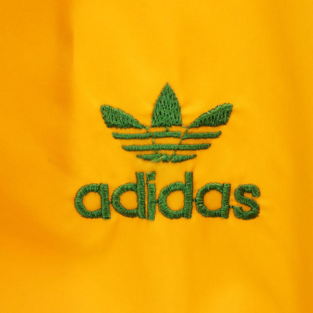 Adidas 70s Vintage Descente Trefoil Logo Nylon Jacket M Yellow With Hood Men's Used