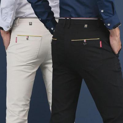 Pánské 2021 Jarní a Letní Ležérní Elastické Slim Rovné Kalhoty - Trend Korejského Stylu