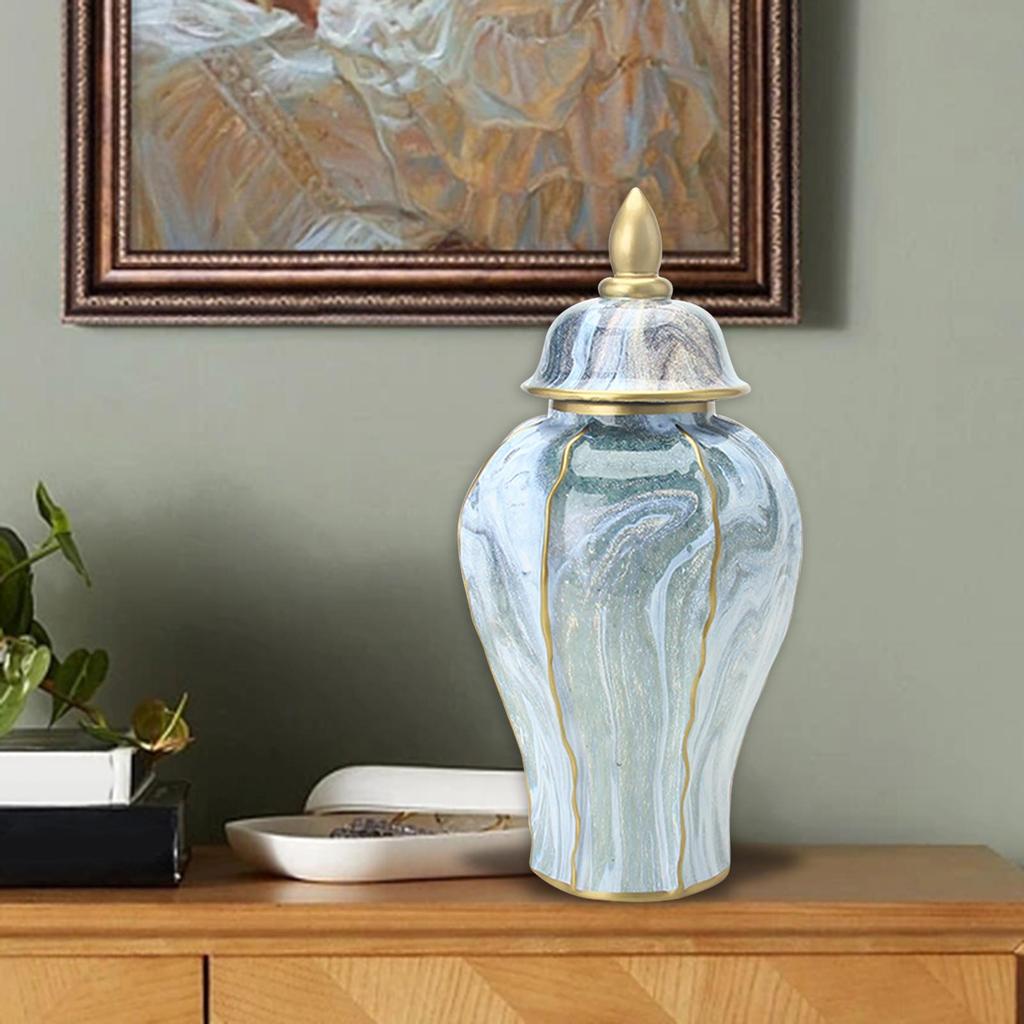 Porcelain Ginger Jar Ceramic Vase Table Centerpieces Traditional Temple Storage for Weddings