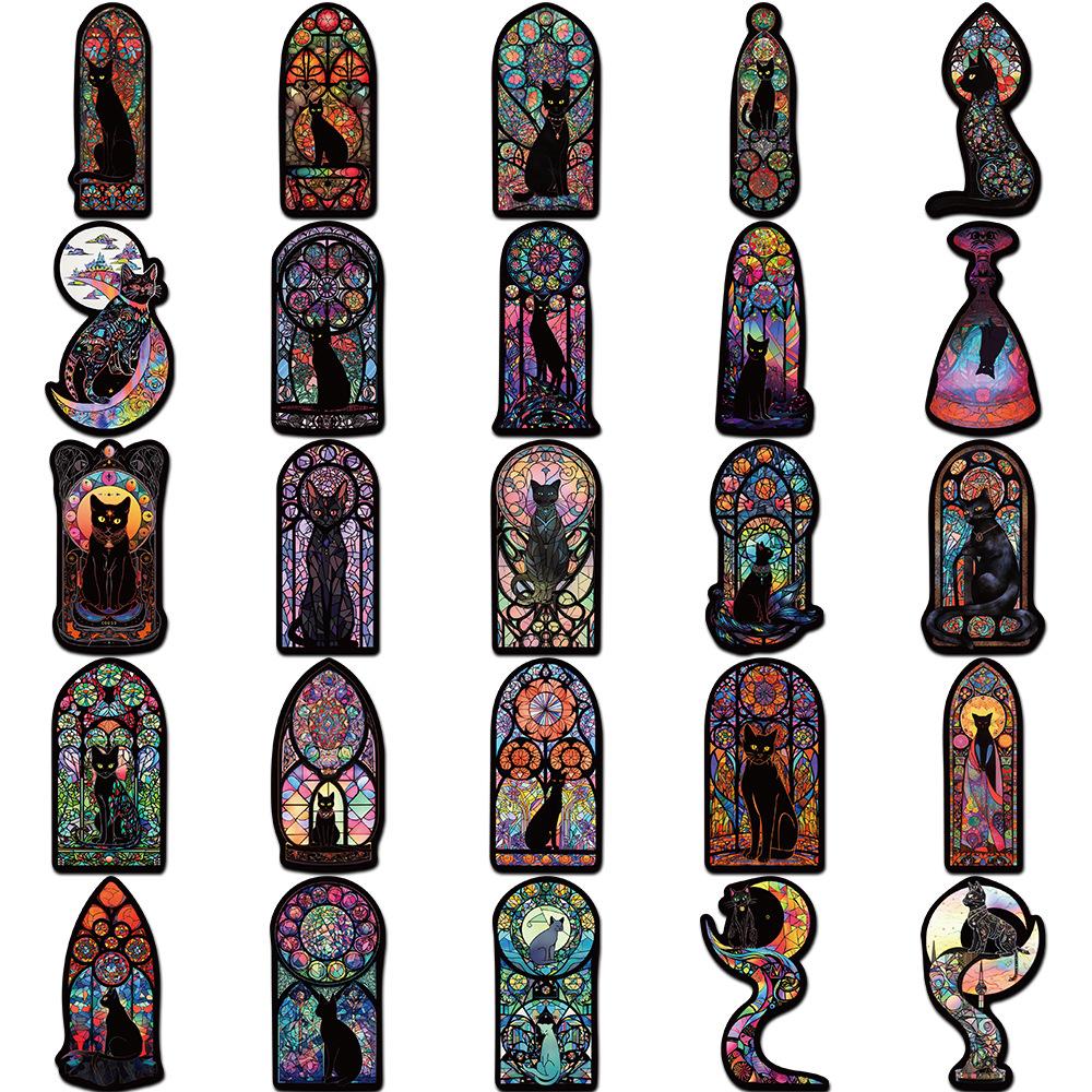 10 30 50Pcs Cool Gothic Black Cat Anime Stickers Waterproof Graffiti Car Motorcycle Laptop Vinyl Cartoon Sticker For Kids Toys