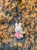 Kawaii Miffy Rabbit Head Small Key Chain Cute Doll Keyring Backpack Cartoon Small Ornament Adorable Charm Decorative Girl Gift