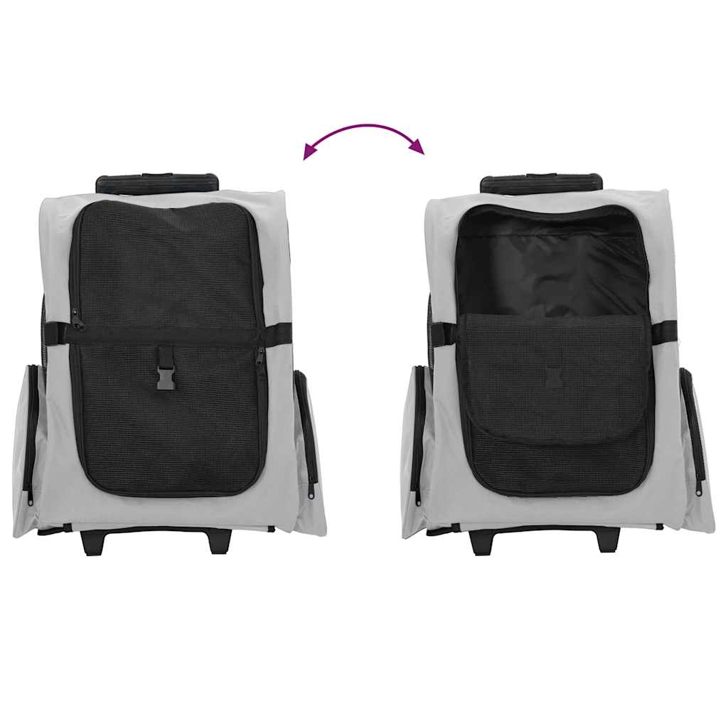 3 In 1 Pet Trolley Gray 48 X 32 X (57 106) Cm Oxford Fabric