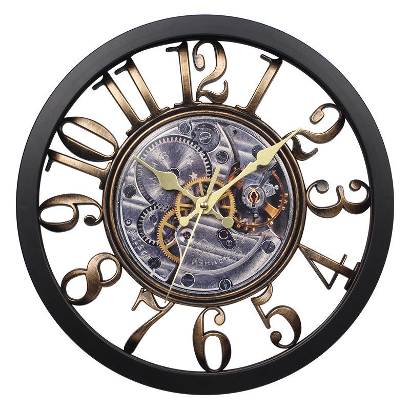 

Gear Wall Clock Home Wall Clock Iron Creative Wall Clock Wall Decoration Retro Living Room Wall Clock 35CM [Gear Wall Clock] style 2