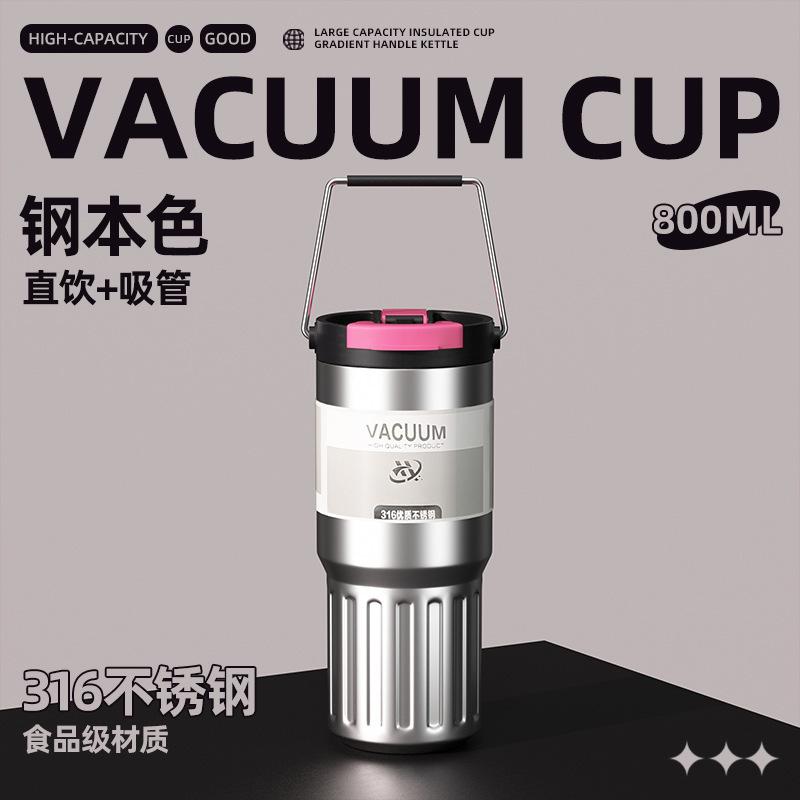 

Large capacity thermos cup girls high value simple gradual change double drinking cup car portable cup 600ml
