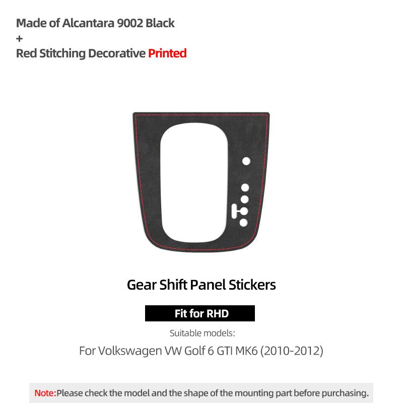 Betterhumz For Volkswagen VW Golf 6 GTI MK6 2010-2012 Made of Alcantara Gear Shift Panel Trim Stickers Car Interior Accessories