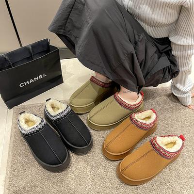 Mode Chelsea Knöchel Schneestiefel Damen Kurzes Plüsch Warm Flache Hausschuhe Winter Neue Marke Outdoor Fell Damen Stiefel Plateau Baumwollschuhe