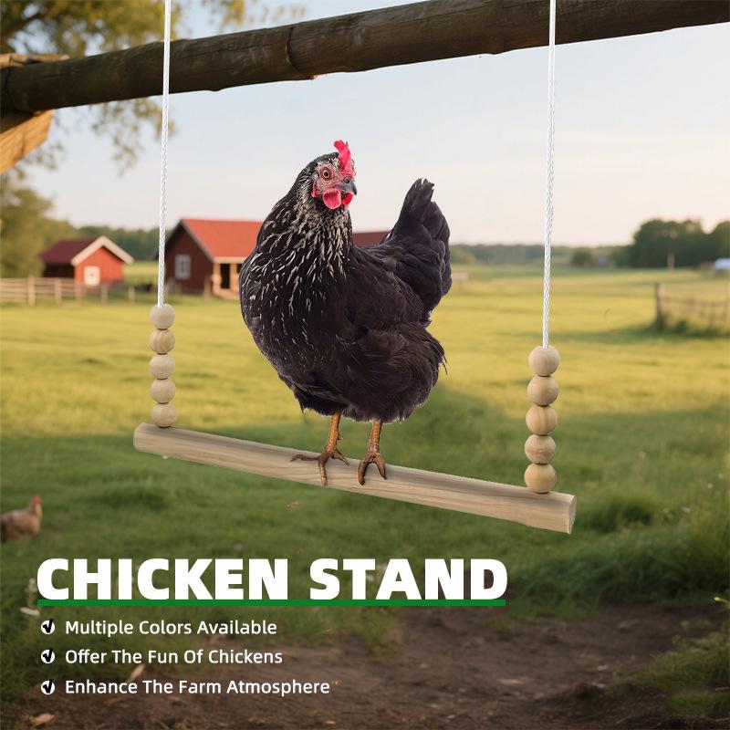 Chicken Swing Chicken Stand Parrot Suspension Bridge Pet Bird Toy Habitat Solid Wood Rooster Toy