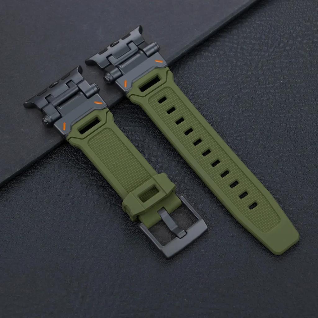 Silicone Sport Band for Apple Watch Ultra 49mm 45mm 42 44mm Rubber Strap for iWatch Series 9 8 7 Se 6 5 4 Ultra 2 49 Correa