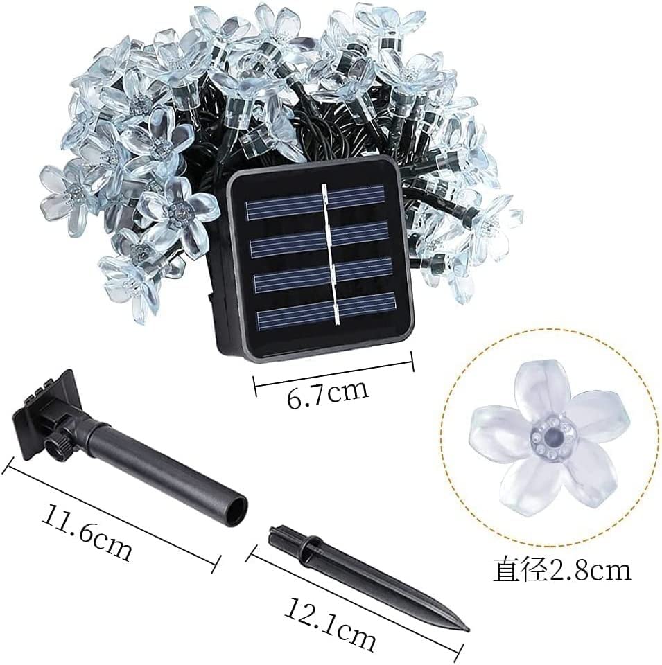 Solar LED String Garden 50 7M Solar Outdoor Garden Cherry Blossom IP65 8 Camping Automatic At Suitable for New School Solar Decorative Solar Charging