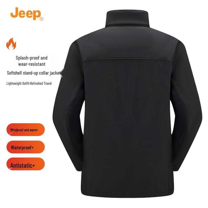 Jeep Men's Windproof Water-Repellent Soft Shell Jacket