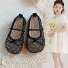 Cute Polka Dot Mesh Shoes for Girls2026Spring and Summer Bow-tie Princess Shoes for Young Children, Middle-aged Children, and Older Children,