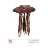 Chapeau Tricorne Pirate Simili Cuir Avec Cheveux pour Adulte - Marron
