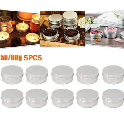 New Round Aluminum Tin Can Screw Lid 50ML Capacity Threaded Aluminum Box 80ML Capacity Aluminum Aluminum Container for Candles
