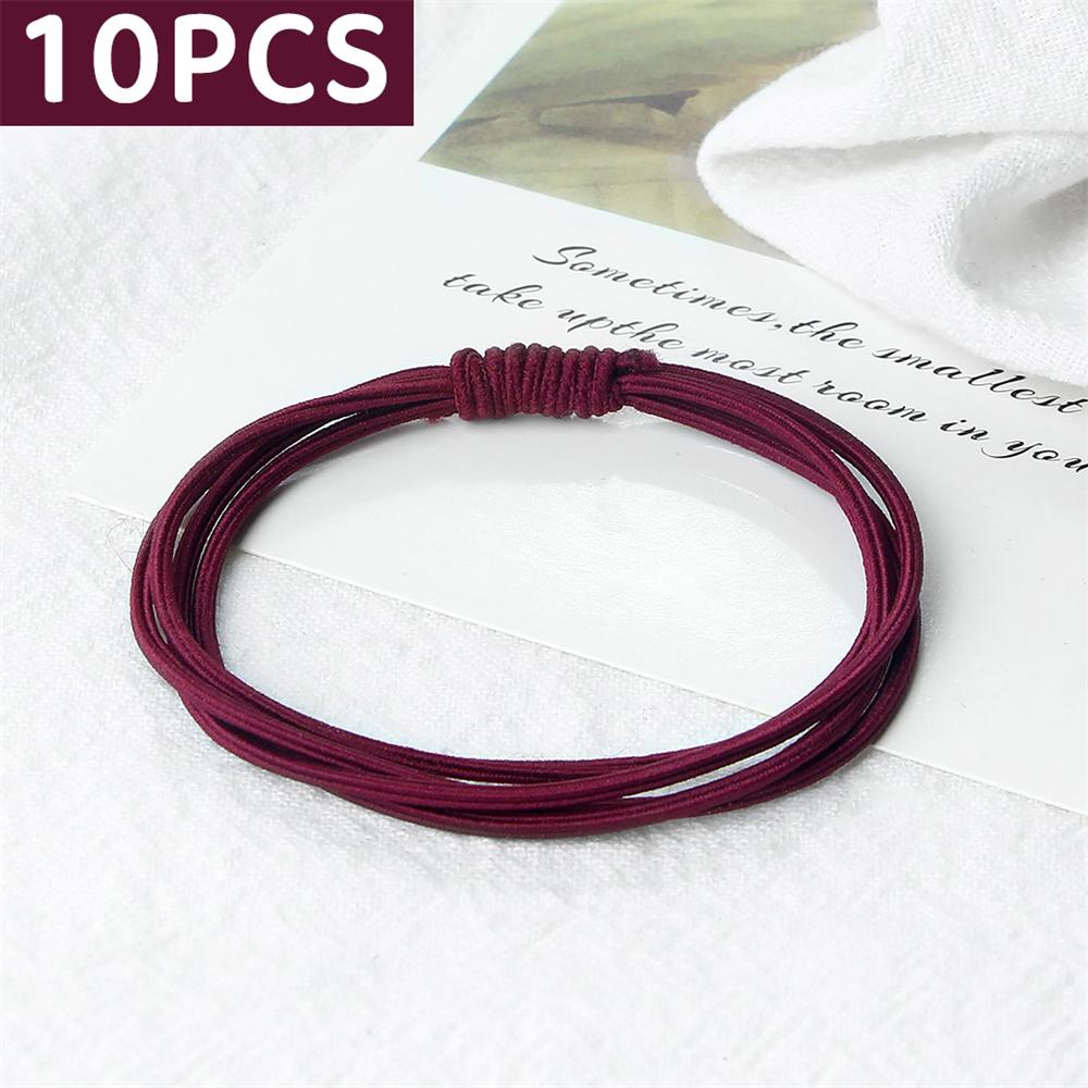 10pcs Simple Multi Loop Hair Bands Women Basic Solid Color Rubber Band Hair Accessories Headband Holder Scrunchies Gift for Girl