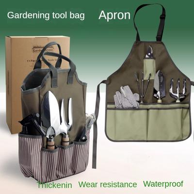 Borsa portaoggetti da giardinaggio multifunzionale di grande capacità borsa in tessuto Oxford grembiule strato interno impermeabile grembiule per attrezzi da pesca in mare pala da giardino