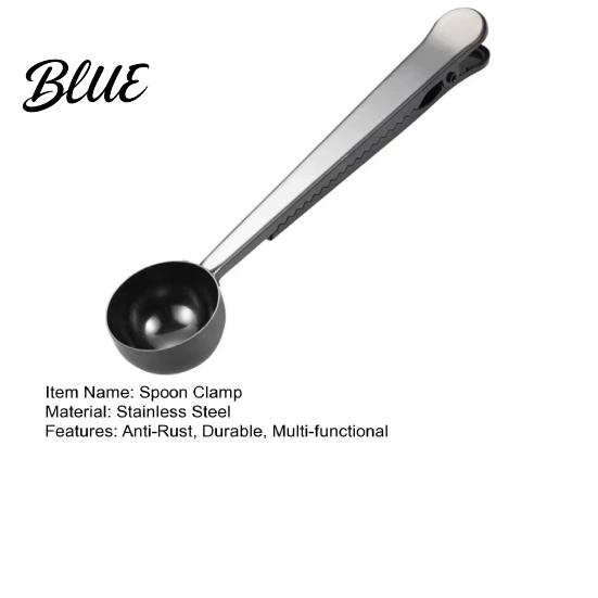 Space-saving Kitchen Tool Clip Stainless 2 1 in Spoon Clip And Bag Steel Measuring Precise Capacity Scoop Multifunctional Powder