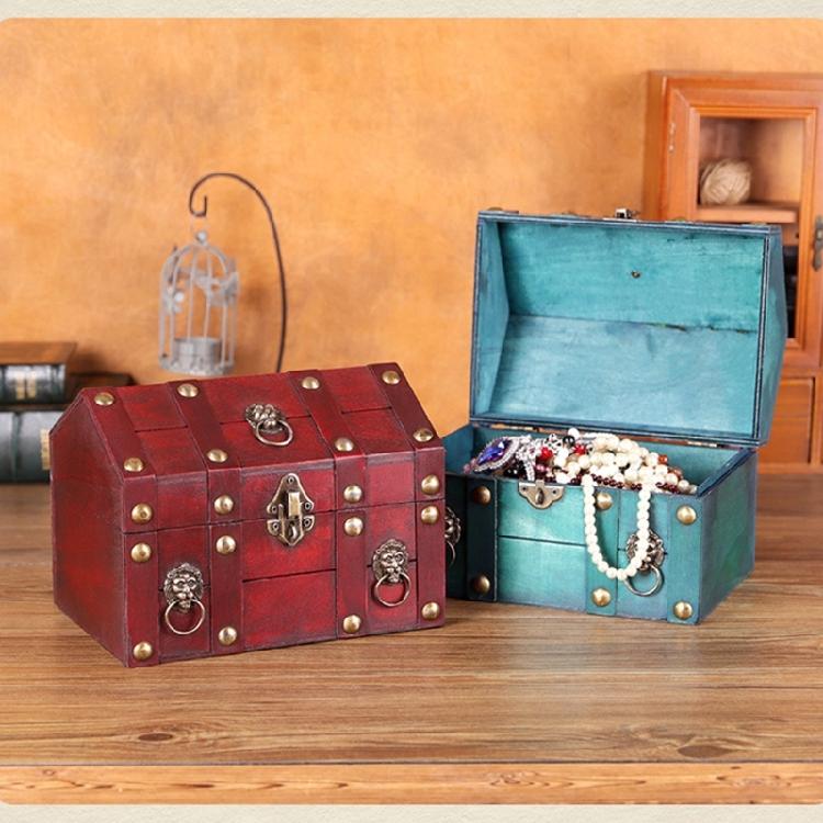 Traditional Wooden Storage Chest Dateless Locking System Compact Organizers Decorative Home Accent Storage Container