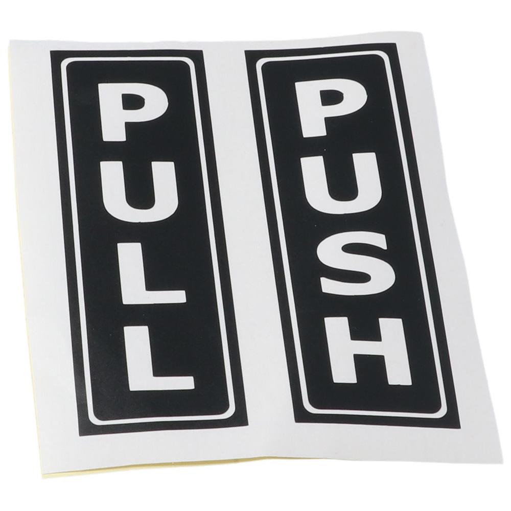 Self-Adhesive Door Sign Black Push Pull Stickers 2Set Stores