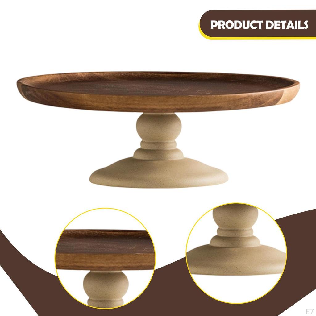 Cake Stand Holder Showcasing Rustic Display Dessert Candy Dish Plate for Living