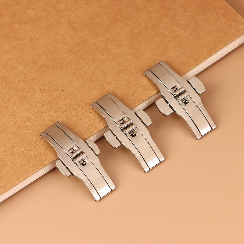 1ks spona s motýlkem z nerezové oceli s leštěným knoflíkem řemínek k hodinkám 15/17/19/21/23/25 mm řemínky k hodinkám spona Příslušenství