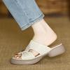 Female Shoes Slippers Women Summer Rubber Flip Flops Platform Heeled Mules Slides Fashion Med 2024 Hawaiian Beach Flat High Soft