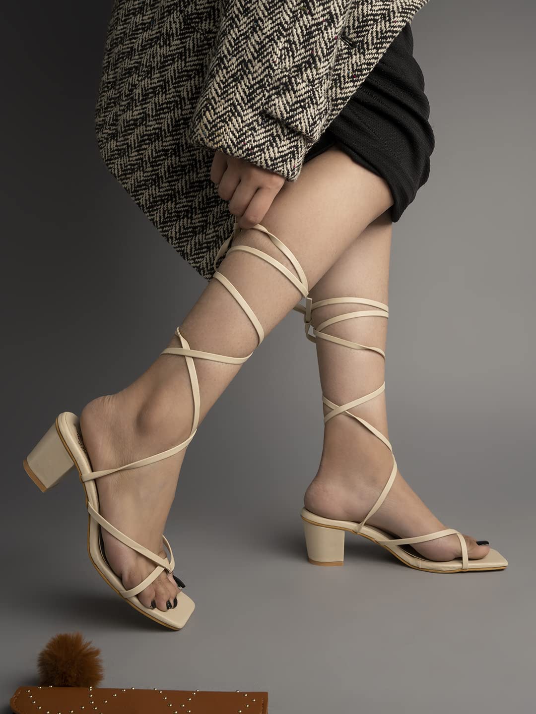 Shoetopia Women S Fashion-Cream Heeled Sandal-3 Kids Uk 3 UK