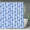 Blue Bowknot Curtains Shower Curtain Set For Bathroom Modern Bath Rug Decor For Bathroom Shower Curtains Multi-Size With 12Hooks