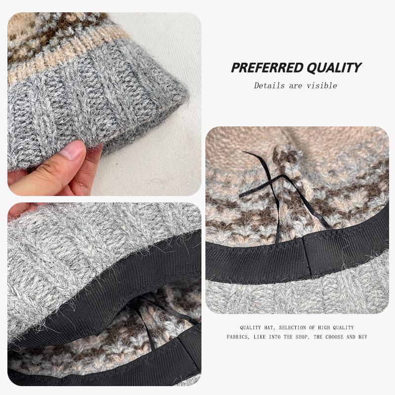 Spring and autumn ear protection to keep warm knitted face little fisherman hat children