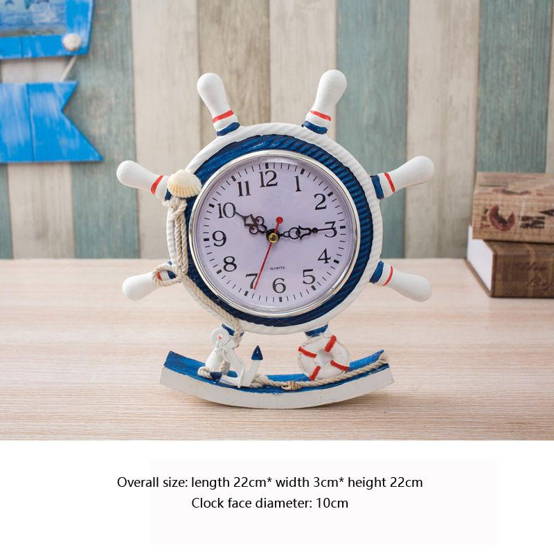 Mediterranean Style Desktop Clock Ornaments European Living Room Bedroom Bedside Desk Clock Office Desktop Home Creative Clock