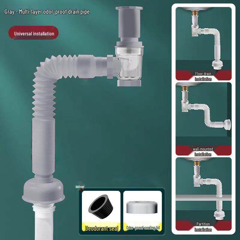 Washbasin Drain Pipe and Trap Kit