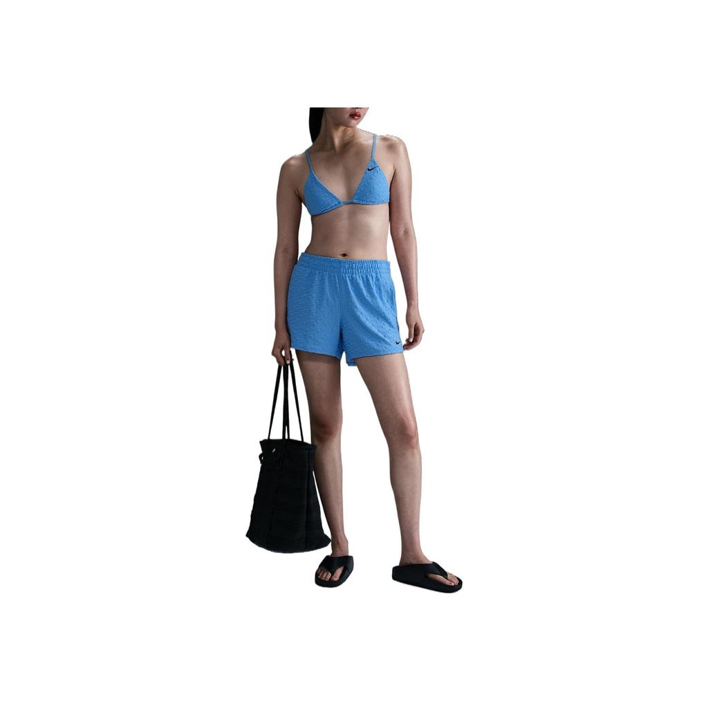 Nike Swim Swoosh Link Comfortable Stylish Fitting Versatile Mid Waist Beach Shorts Women Shorts Blue HV7139-412