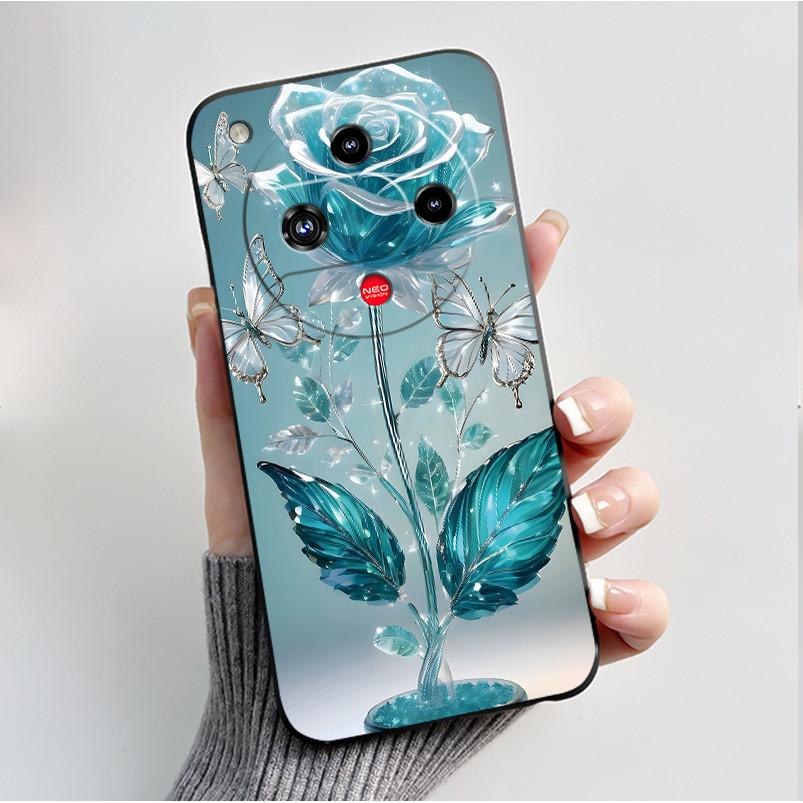For Nubia Focus 2 5G Z2462N Case Luxury Fashion Butterfly Flowers Soft TPU Silicone Black Cover for ZTE Nubia Focus2 Phone Case