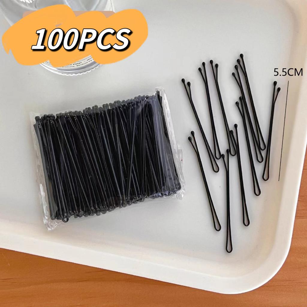 50/100PCS Women Basic Hair Clips Black Wave Curly Bride Disposable Hairgrip U-Shaped Bobby Pins Hair Clip Metal Hair Accessories