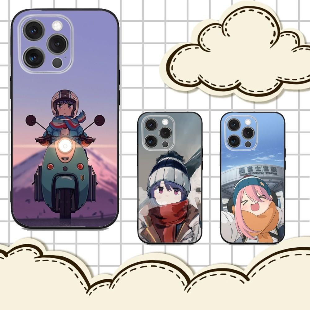 Y-Yuru C-Camp Anime Phone Case For iPhone 16e,16,15,14,13,12,11,Pro,X,XS,Max,XR,Plus,Mini Soft Black Cover