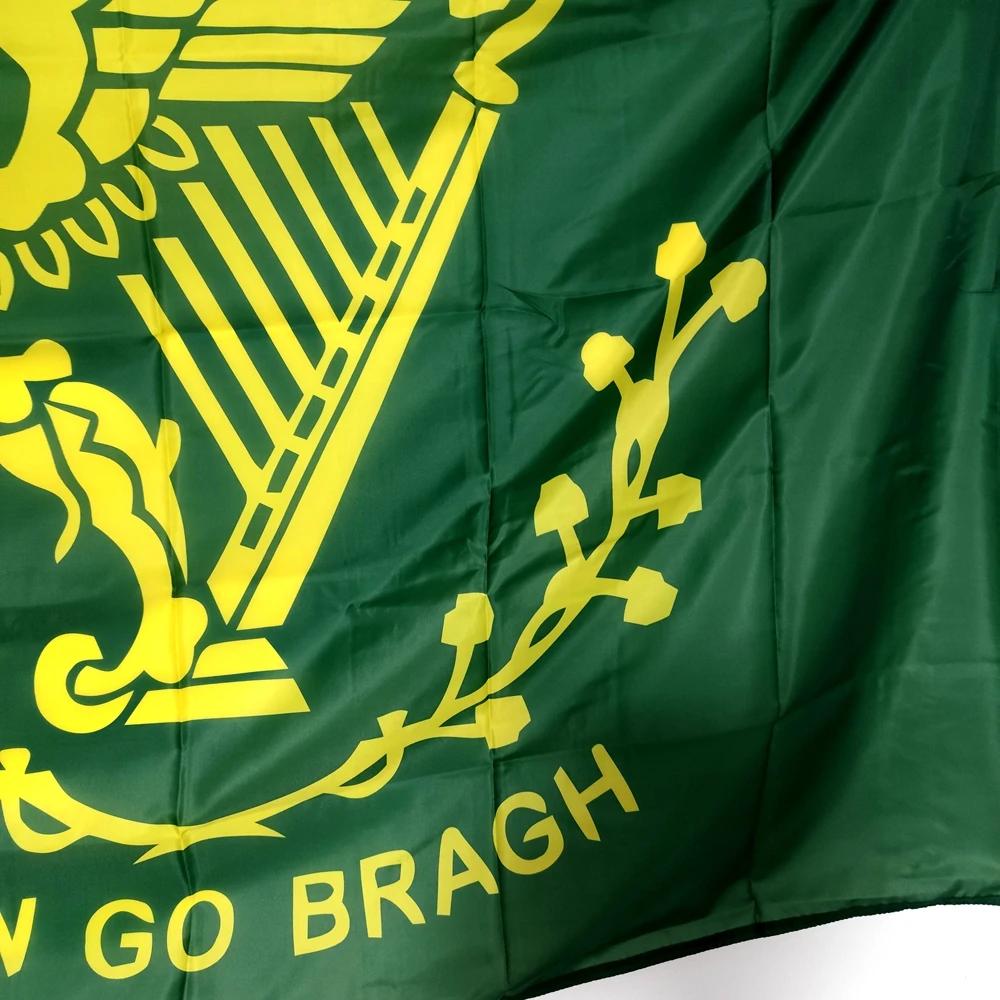 Bandiera dell'Irlanda Arpa Irlandese Erin Go Bragh - Stendardo in Poliestere 90x150cm, Decorazione per Esterni, Resistente allo Sbiadimento, Impermeabile, Qualità Premium