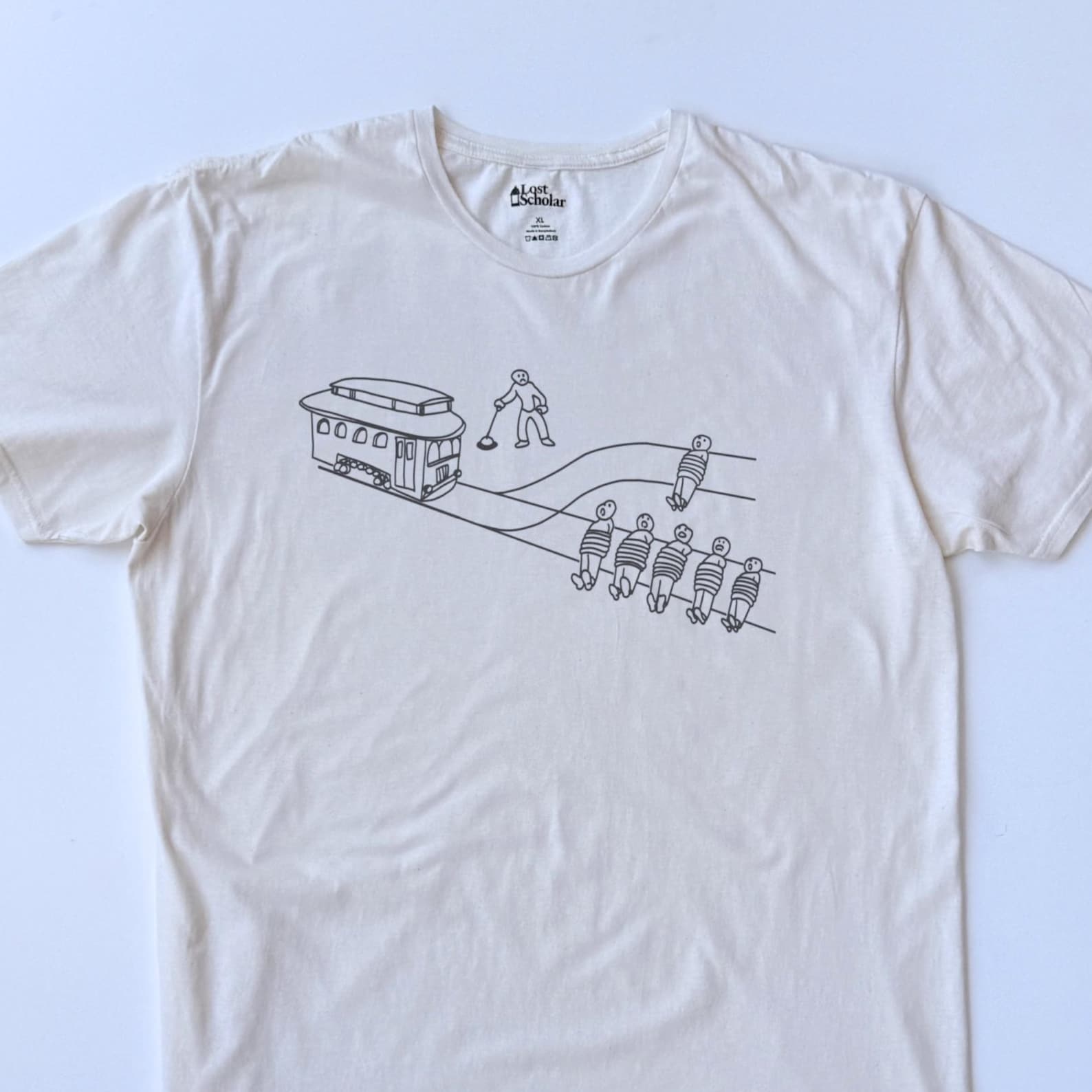 Trolley Problem Shirt | Moral Philosophy Thought Experiment Tee, Ethics, Cognitive Science, Psychology S