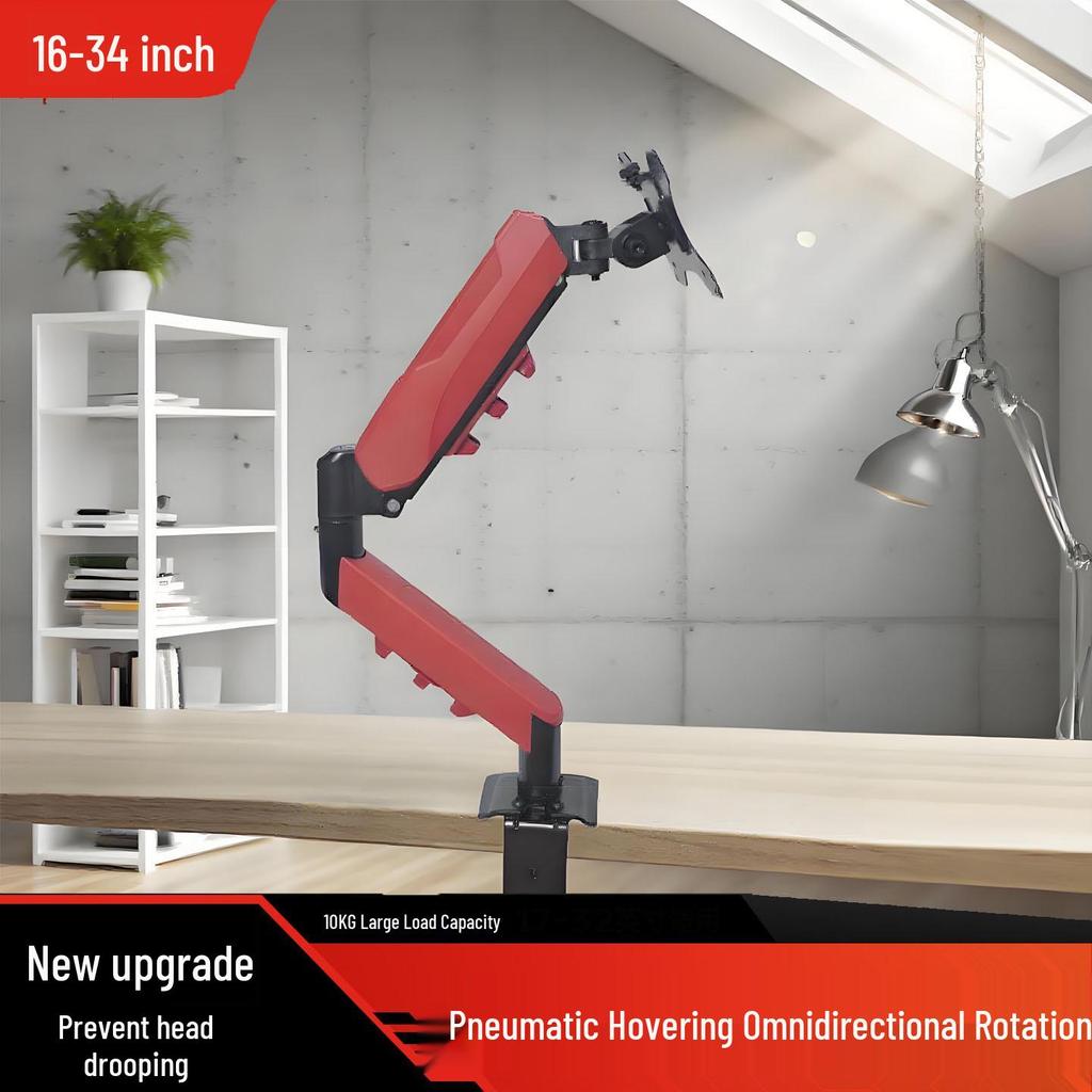 14-34 Inch Rotatable Mechanical Monitor Arm: No-Punching, Pneumatic for E-sports