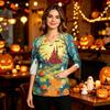Women's Halloween Costume V-Neck with Pocket Side Slit 3/4 Sleeve Top