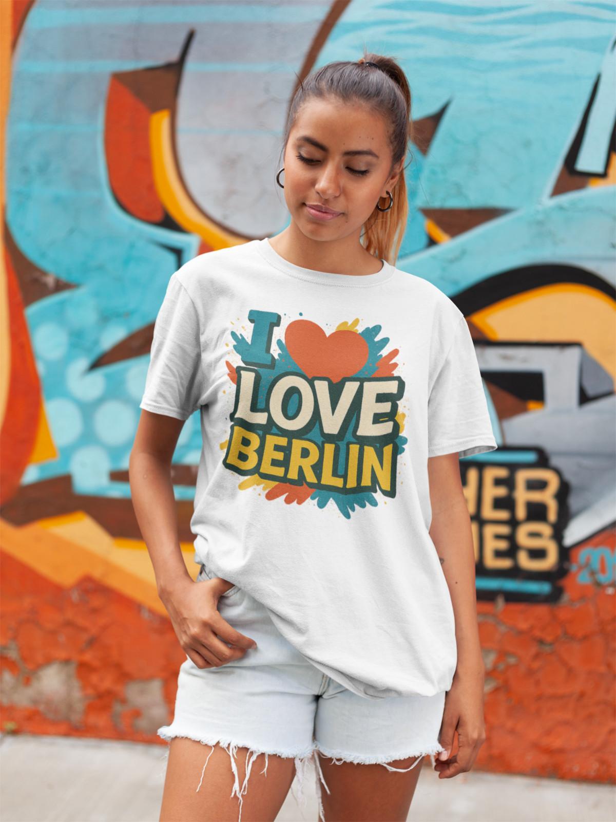 

I love Berlin 4 ever Bärlin capital colorful woMen s T-Shirt Mens Womens Tees Top Tops Tee oversized organic cotton... L