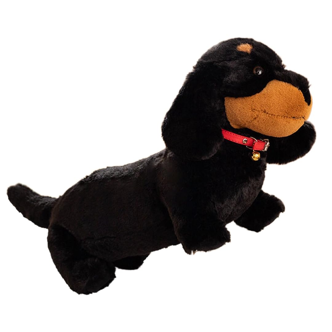 

Супер милое плюшевое тело собаки-таксы мягкое и идеально подходит для успокоения, успокаивающая мягкая спинка, идеально в качестве подарка или подушки, реалистичное, пушистое, для сна, чёрный