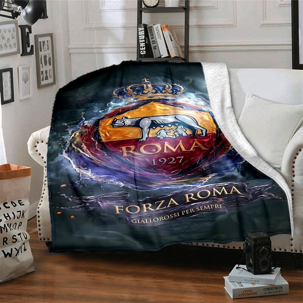 1pc Blanket - Rome logo Print Design,Lightweight Blanket for Sofa,Bed- Soft &Warm,Gift for All Seasons