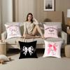 Korean Trendy Bow Pillow Case Plush Fabric Soft Double Sided Print Sofa Cushion Cover Throw Pillow Covers