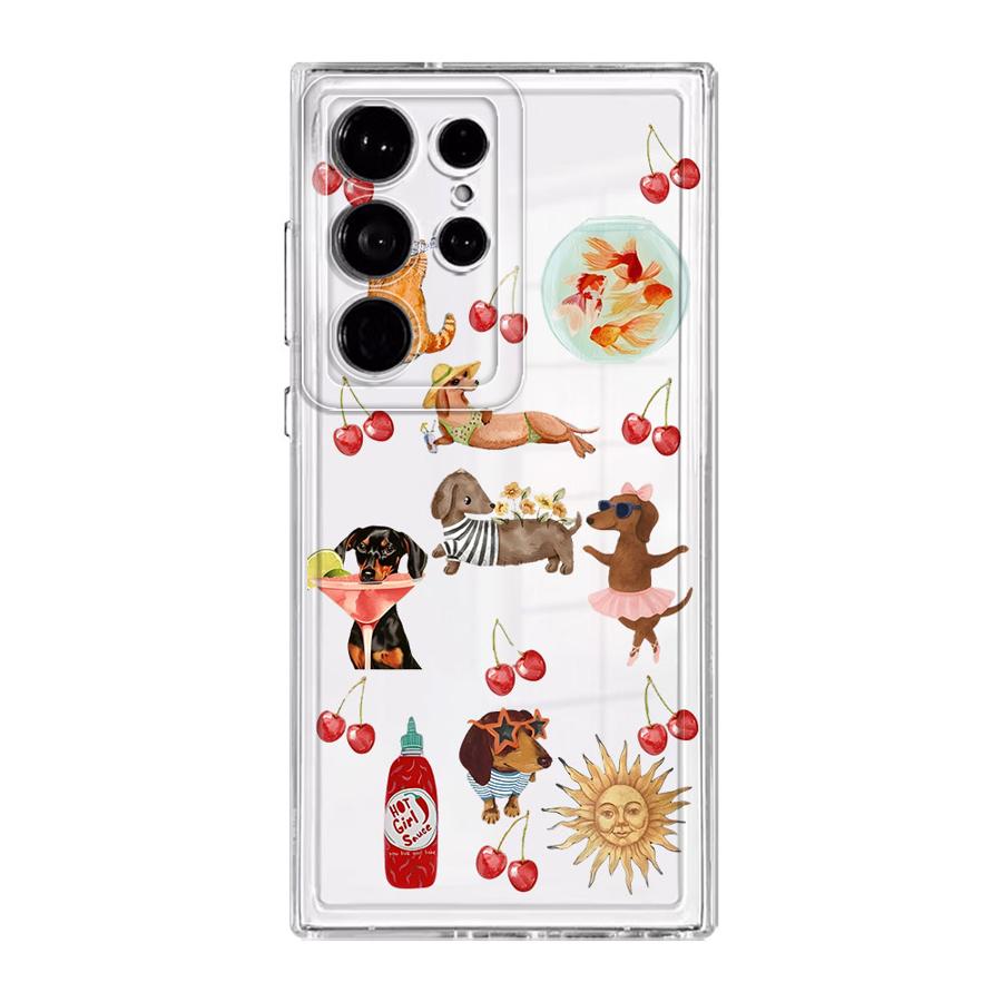 Cartoon Cat And Dog Phone Cover Case for Samsung Galaxy S26 S21 S22 FE Note 20 Ultra 10 S20 Plus S24 S23 Ultra S25 Edge