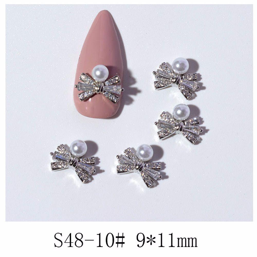 Pearl Crystal Butterfly Nail Jewelry Bow Nail Rhinestones Manicure Tools DIY Nail Art Decorations