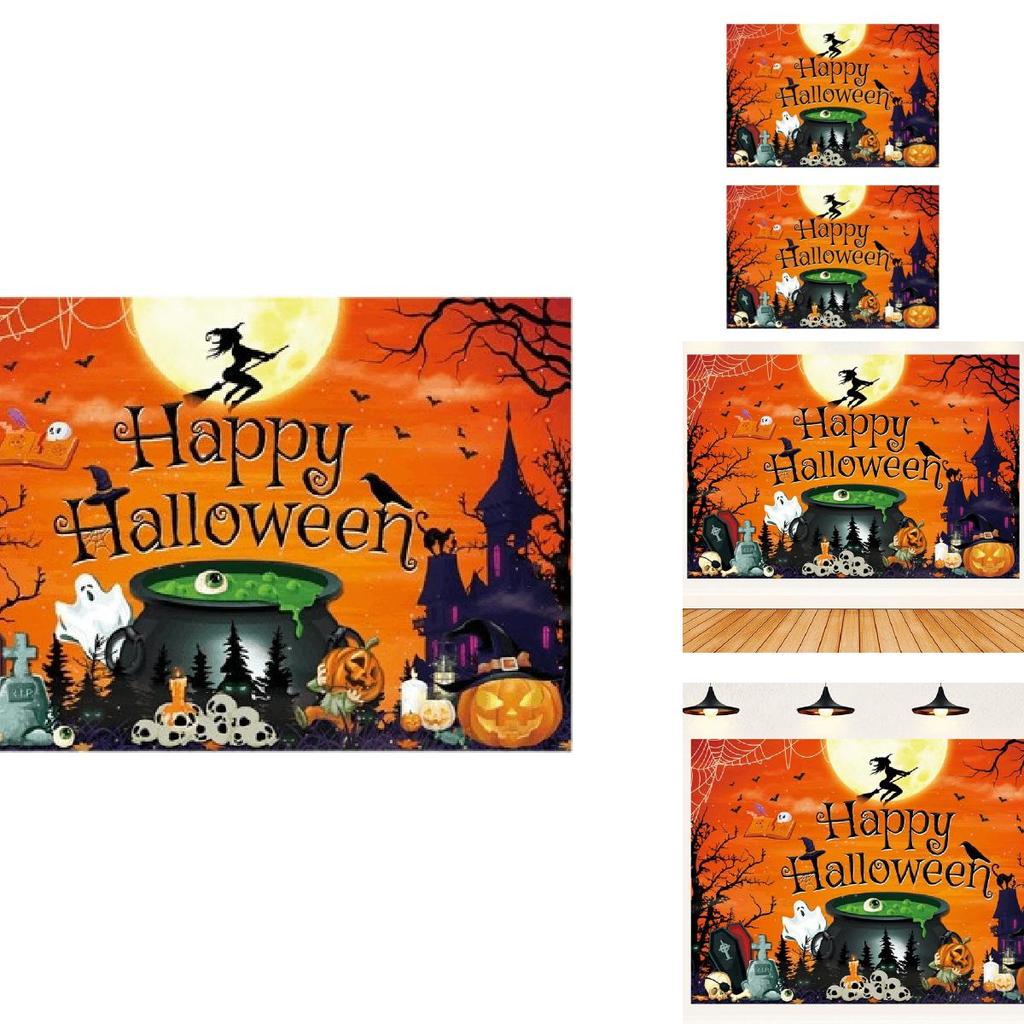 Other Brand Halloween Background Cloth Banner Witch Castle Halloween Party Decoration Background Cloth For Photography