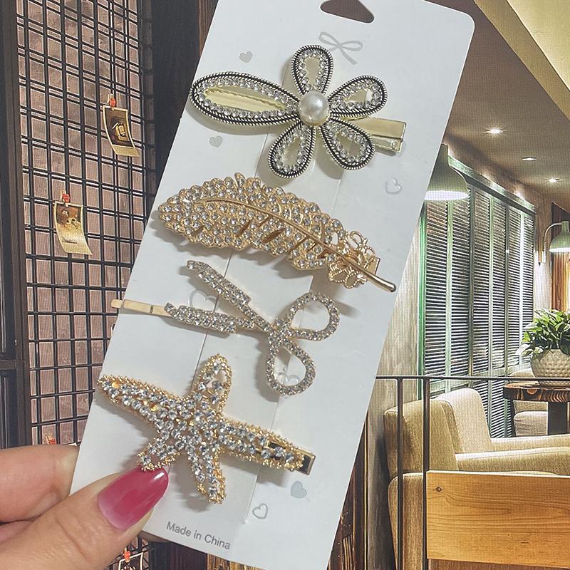 Pearl Hair Clip For Women Korean Hairpins Girl Geometric Crystal Hair Barrettes Fashion New Hairgrip Headwear Hair Accessories