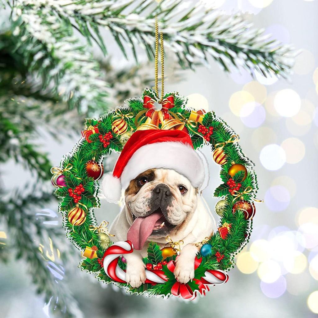 2022 New Christmas Dog Decoration Acrylic Hanging Ornament For Home And Car
